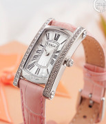 Đồng hồ Saga Stella 71836-SVSVPK-2 - Nữ - Kính Cứng - Quartz (Pin) Đính Đá Pha Lê - Mặt Số 20*37mm