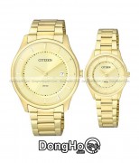 Citizen Cặp (BD0043-59P - ER0203-51P) Quartz (Pin) Dây Kim Loại - Chính Hãng