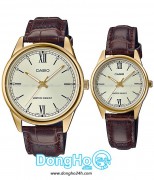 Casio Cặp (MTP-V005GL-9B - LTP-V005GL-9B) Quartz (Pin) Dây Da - Chính Hãng