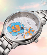 Đồng hồ Saga Chroma Dance 54390-SVWTSV-2 - Nữ - Quartz (Pin) - Mặt Số Đổi Màu - Đính Pha Lê - Size Mặt 34mm