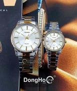 Casio Cặp (MTP-1303SG-7AV - LTP-1303SG-7AV) Quartz (Pin) Dây Kim Loại - Chính Hãng