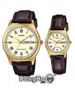 Casio Cặp (MTP-V006GL-9B - LTP-V006GL-9B) Quartz (Pin) Dây Da - Chính Hãng