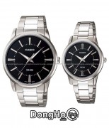 Casio Cặp (MTP-1303D-1AV - LTP-1303D-1AV) Quartz (Pin) Dây Kim Loại - Chính Hãng