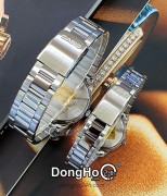 Casio Cặp (MTP-1303D-1AV - LTP-1303D-1AV) Quartz (Pin) Dây Kim Loại - Chính Hãng