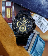Đồng hồ Casio Edifice EFR-539BK-1AV - Nam - Quartz (Pin) Dây Kim Loại - Chính Hãng - Size 49.5mm