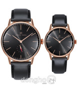Đồng hồ August Berg Cặp (10140B01LBK - 10232B01LBK) Kính Sapphire - Quartz (Pin) Dây Da - Chính Hãng