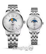 Đồng hồ Cặp KOI Moonphase (K006.403.65.1.03.03.07 - K006.103.65.1.03.03.07) - Kính Sapphire – Quartz (Pin) - Mặt Số (39mm - 29mm)