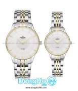 SRWATCH Cặp (SG10071.1202PL-SL10071.1202PL) Kính Sapphire - P-Light (Năng Lượng Ánh Sáng) Dây Kim Loại - Chính Hãng