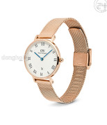 Đồng hồ Daniel Wellington Petite Roman Numerals Date Rose Gold DW00100856 - Nữ - Quartz (Pin) Dây Kim Loại - Chính Hãng - Size Mặt 28mm