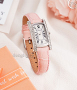 Đồng hồ Saga Stella 71836-SVSVPK-2 - Nữ - Kính Cứng - Quartz (Pin) Đính Đá Pha Lê - Mặt Số 20*37mm