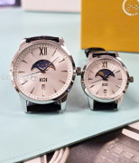 Đồng hồ Cặp KOI Moonphase (K006.403.65.2.05.03.07 - K006.103.65.2.05.03.07) - Kính Sapphire – Quartz (Pin) - Mặt Số (39mm - 29mm)