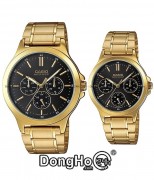 Casio Cặp (MTP-V300G-1AUDF - LTP-V300G-1AUDF) Quartz (Pin) Dây Kim Loại - Chính Hãng