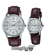 Casio Cặp (MTP-V002L-7B2UDF - LTP-V002L-7B2UDF) Quartz (Pin) Dây Da - Chính Hãng