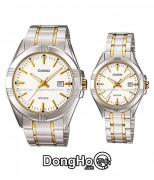 Casio Cặp (MTP-1308SG-7AV - LTP-1308SG-7AV) Quartz (Pin) Dây Kim Loại - Chính Hãng