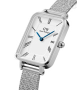 Đồng hồ Daniel Wellington Quadro Roman Numerals Sterling DW00100690 - Nữ - Quartz (Pin) Dây Kim Loại - Chính Hãng - Size 26mm