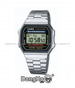Đồng hồ Casio Digital A168WA-1WDF - Unisex - Quartz (Pin) Dây Kim Loại - Chính Hãng - Size Mặt 36.3*38.6mm
