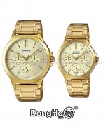 Casio Cặp (MTP-V300G-9AUDF - LTP-V300G-9AUDF) Quartz (Pin) Dây Kim Loại - Chính Hãng