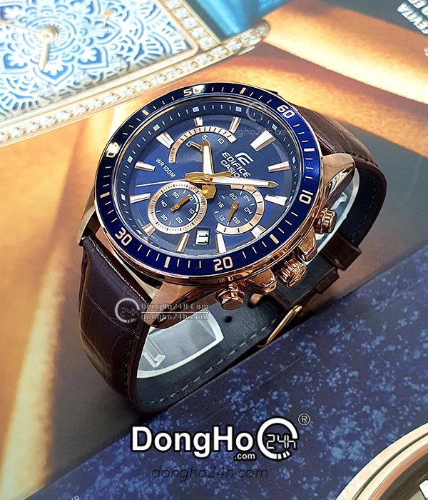 ng h Casio Edifice EFR 552GL 2A Nam Quartz Pin Day Da Chinh Hang