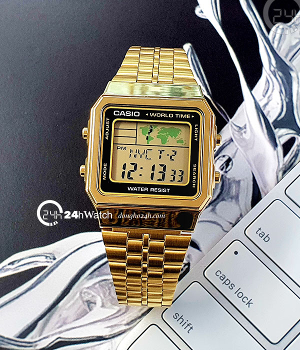 Đồng Hồ Casio Digital A500Wga-1Df - Nam - Quartz (Pin) Dây Kim Loại - Chính  Hãng