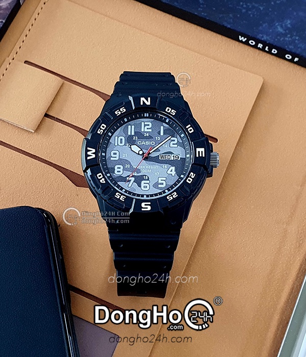 ng h Casio MRW 220HCM 1B Nam Quartz Pin Day Cao Su Chinh Hang