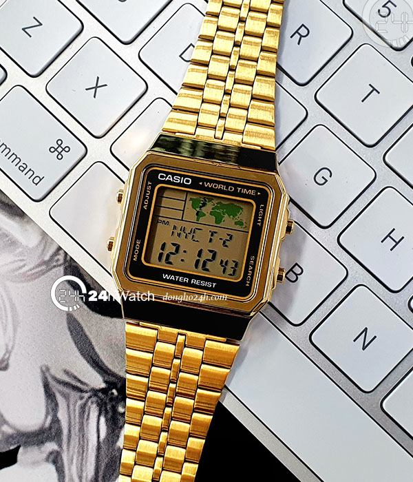 Đồng Hồ Casio Digital A500Wga-1Df - Nam - Quartz (Pin) Dây Kim Loại - Chính  Hãng