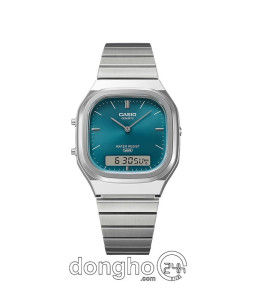 Đồng hồ Casio Vintage AQ-240E-3A - Unisex - Quartz (Pin) Dây Kim Loại - Chính Hãng - Size Mặt 35.8mm