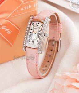 Đồng hồ Saga Stella 71836-SVSVPK-2 - Nữ - Kính Cứng - Quartz (Pin) Đính Đá Pha Lê - Mặt Số 20*37mm