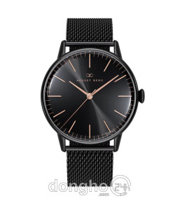 Đồng hồ August Berg 10240F01MBK - Nam - Kính Sapphire - Quartz (Pin) Dây Kim Loại - Chính Hãng - Size 40mm
