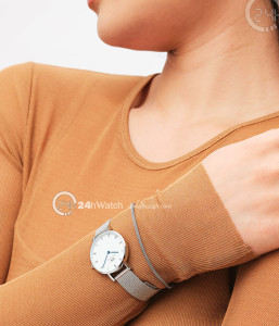 Đồng hồ Daniel Wellington Petite Roman Numerals Sterling DW00100684 - Nữ - Quartz (Pin) Dây Kim Loại - Chính Hãng - Size 28mm