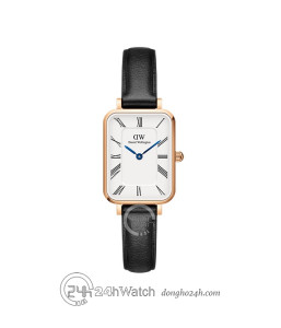 Đồng hồ Daniel Wellington Quadro Roman Numerals Sheffiels Rose Gold DW00100689 - Nữ - Quartz (Pin) Dây Da - Chính Hãng - Size 26mm