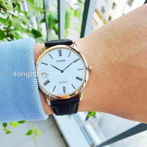 Đồng hồ Citizen AR1113-12B - Nam - Kính Sapphire - Eco-Drive (Năng Lượng Ánh Sáng) Dây Da - Chính Hãng - Size 38mm