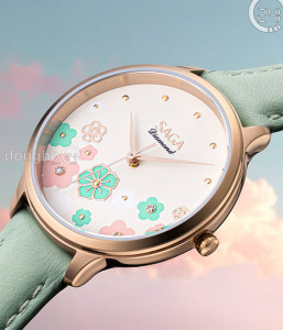 Đồng hồ Saga Chroma Dance 54390-LGCRGR-2 - Nữ - Quartz (Pin) - Mặt Số Đổi Màu - Đính Kim Cương - Size Mặt 34mm