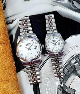 Đồng hồ Cặp Newsky (NS5023G.S01 - NS5023L.S01) Kính Sapphire - Quartz (Pin) Dây Kim Loại - Chính Hãng