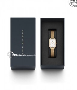 Đồng hồ Daniel Wellington Quadro Pressed Evergold Size 26mm DW00100556 - Nữ - Quartz (Pin) Dây Kim Loại - Chính Hãng