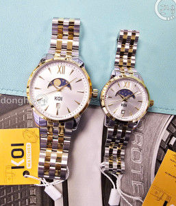 Đồng hồ Cặp KOI Moonphase (K006.436.65.1.50.03.07 - K006.136.65.1.50.03.07) - Kính Sapphire – Quartz (Pin) - Mặt Số (39mm - 29mm)