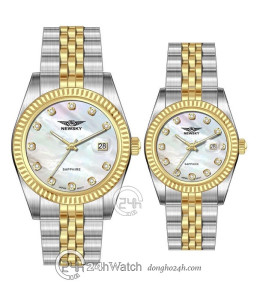 Đồng hồ Cặp Newsky (NS5023G.S03 - NS5023L.S03) Kính Sapphire - Quartz (Pin) Dây Kim Loại - Chính Hãng