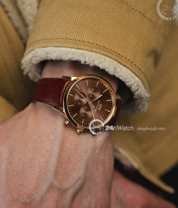 Đồng hồ Daniel Wellington Iconic St Mawes Amber DW00100640 - Nam - Quartz (Pin) Dây Da - Chính Hãng - Size 42mm