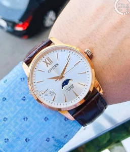 Đồng hồ Citizen AK5003-05A - Nam - Quartz (Pin) Dây Da - Chính Hãng - Size 42mm