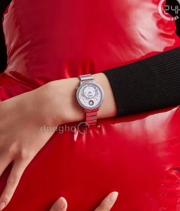 Đồng hồ Saga Heartbeat Signal 53766-SVMPSV-2 - Nữ - Kính Cứng - Quartz (Pin) Đính Đá Pha Lê Danube - Mặt Số 34mm