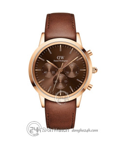 Đồng hồ Daniel Wellington Iconic St Mawes Amber DW00100640 - Nam - Quartz (Pin) Dây Da - Chính Hãng - Size 42mm