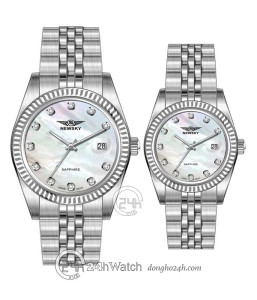 Đồng hồ Cặp Newsky (NS5023G.S01 - NS5023L.S01) Kính Sapphire - Quartz (Pin) Dây Kim Loại - Chính Hãng