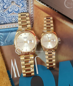 Đồng hồ Cặp Newsky (NS5020G.S05 - NS5020L.S05) Kính Sapphire - Quartz (Pin) Dây Kim Loại - Chính Hãng