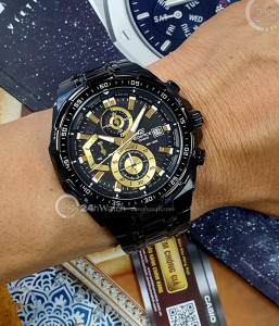 Đồng hồ Casio Edifice EFR-539BK-1AV - Nam - Quartz (Pin) Dây Kim Loại - Chính Hãng - Size 49.5mm