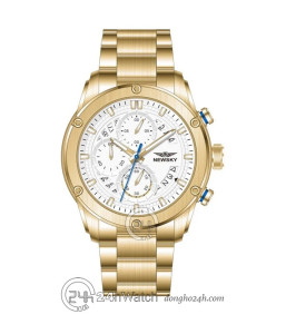 Đồng hồ Newsky NS6007G.S03 - Nam - Kính Sapphire - Quartz (Pin) Dây Kim Loại - Chính Hãng - Size 44mm