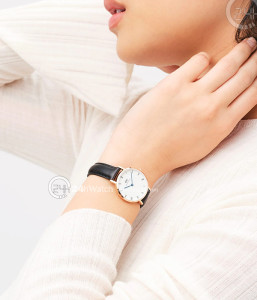 Đồng hồ Daniel Wellington Petite Roman Numerals Sheffield Rose Gold DW00100683 - Nữ - Quartz (Pin) Dây Da - Chính Hãng - Size 28mm